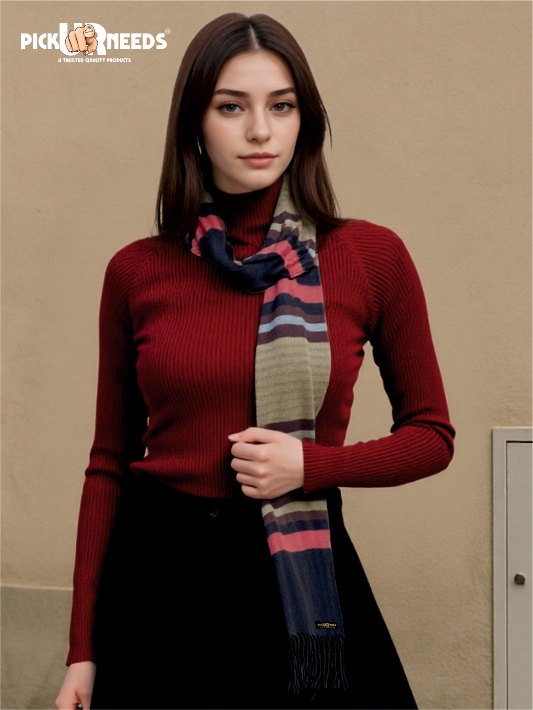 Pick Ur Needs Pure Cashmere Womens Winter Stylish Muffler Warm, Soft and Trendy Scarves for Cold W